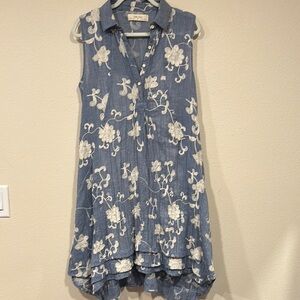 Isabella Sinclair Blue Embroidered Dress